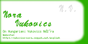 nora vukovics business card